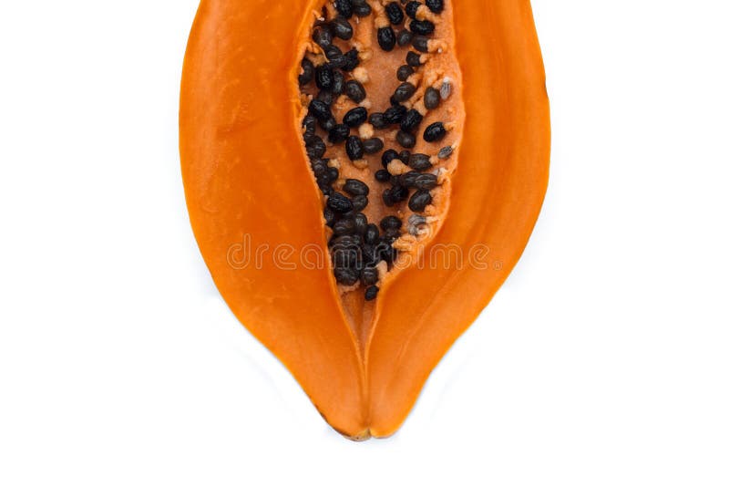 Papaya Seeds that are Closely Photographed Stock Image Image of slice