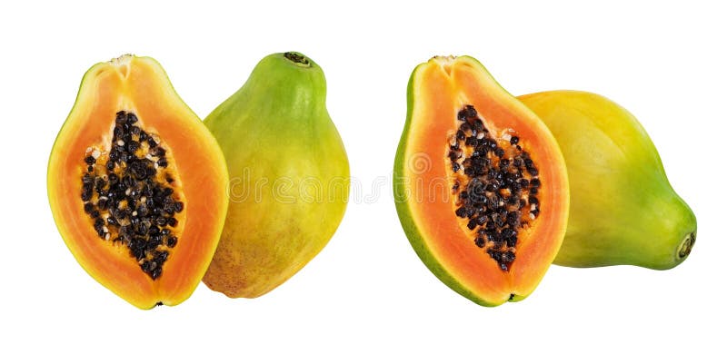 Papaya φρούτα που απομονώνονται στο άσπρο υπόβαθρο με το ψαλίδισμα της πορείας στοκ εικόνα με δικαίωμα ελεύθερης χρήσης Papaya φρούτα που απομονώνονται στο άσπρο υπόβαθρο με το ψαλίδισμα της πορείας στοκ εικόνα με δικαίωμα ελεύθερης χρήσης