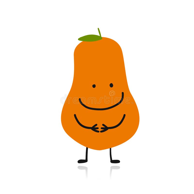 Papaya, χαριτωμένος χαρακτήρας για το σχέδιό σας διανυσματική απεικόνιση