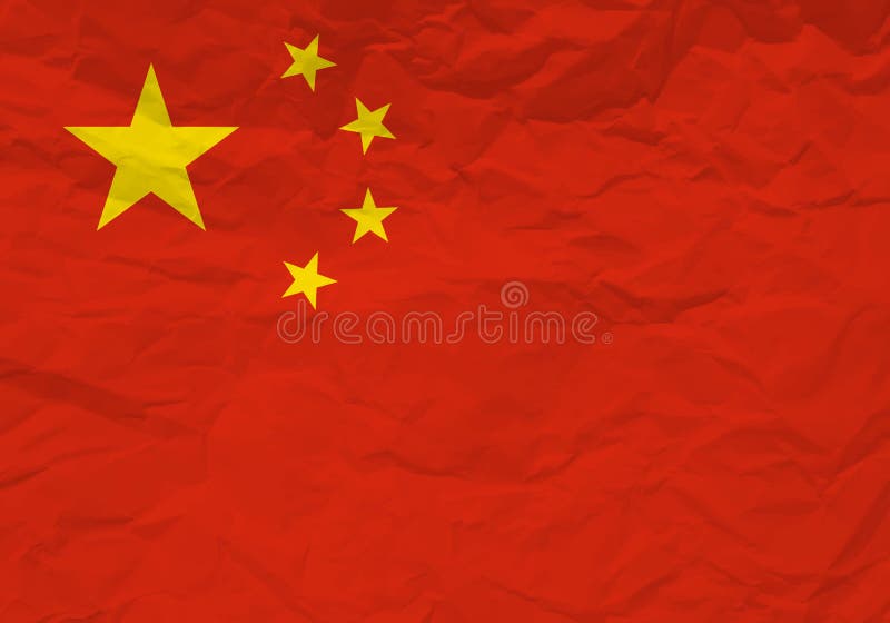 Papel arrugado bandera de China stock de ilustración Papel arrugado bandera de China stock de ilustración