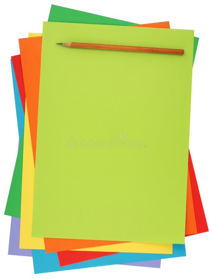 Papel y lápiz de colores fotos de archivo libres de regalías