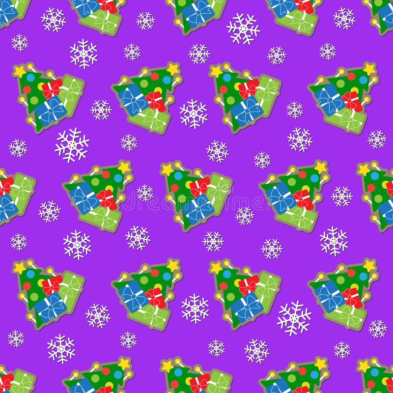 Papel de envolvimento sem emenda - árvores de Natal coloridas ilustração stock Papel de envolvimento sem emenda - árvores de Natal coloridas ilustração stock