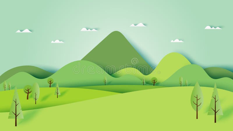 Papel de fundo verde AR da bandeira do cenário da paisagem da floresta da natureza