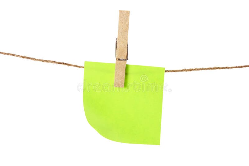 Papel de nota adesivo na linha de roupa foto de stock royalty free Papel de nota adesivo na linha de roupa foto de stock royalty free