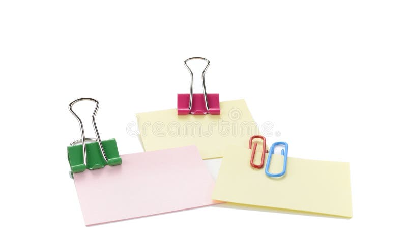 Papel de nota do vetor com grampo foto de stock Papel de nota do vetor com grampo foto de stock