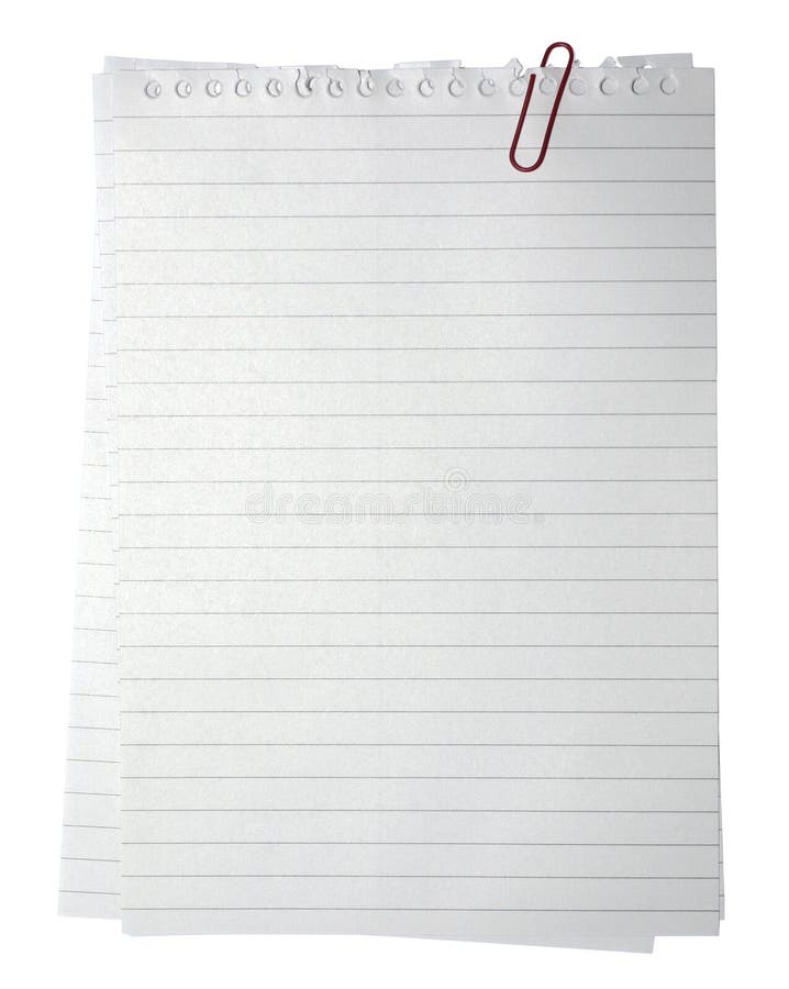 Papel de nota em branco e paper-clip vermelho.