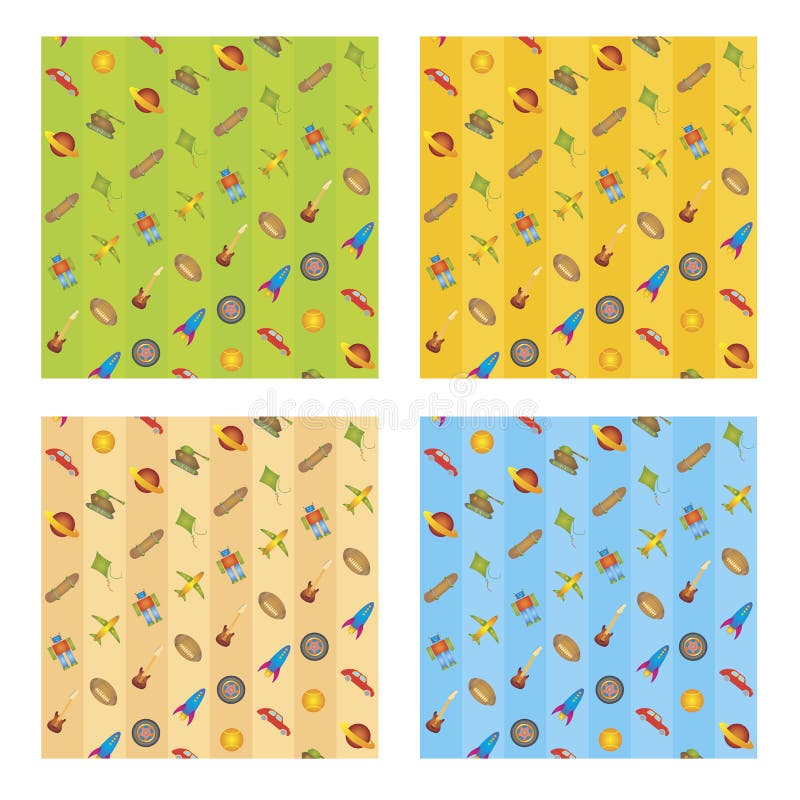 Papel De Parede Com Os Brinquedos Para Meninos Ilustração Stock