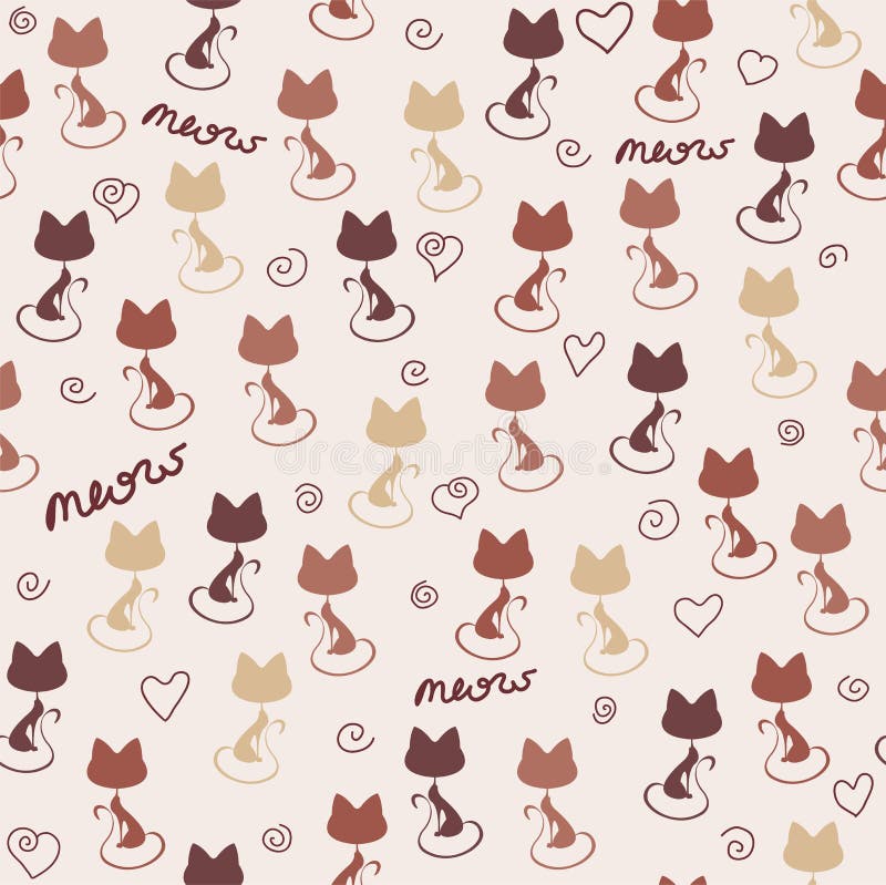 Gatos Papel De Parede Sem Emenda Do Vetor Dos Desenhos Animados Ilustração  do Vetor - Ilustração de liso, wallpaper: 118780169