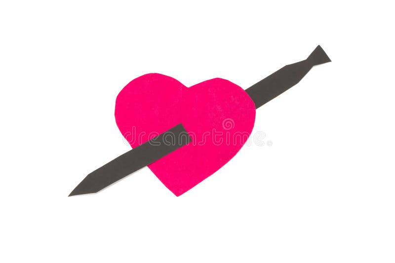 Papel del corazón Rojo Aislado en el fondo blanco imágenes de archivo libres de regalías Papel del corazón Rojo Aislado en el fondo blanco imágenes de archivo libres de regalías