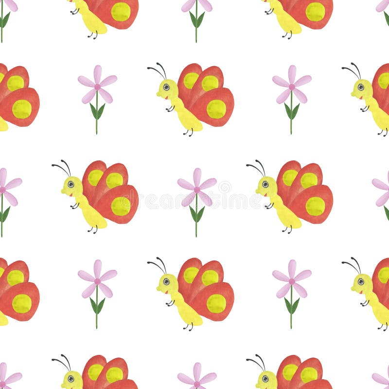 Papel digital de matérias têxteis sem emenda do papel de parede das salas de crianças do projeto da borboleta da ilustração das c ilustração do vetor Papel digital de matérias têxteis sem emenda do papel de parede das salas de crianças do projeto da borboleta da ilustração das c ilustração do vetor