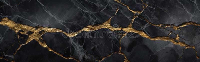 Papel pintado de mármol negro y dorado con papel dorado stock de ilustración