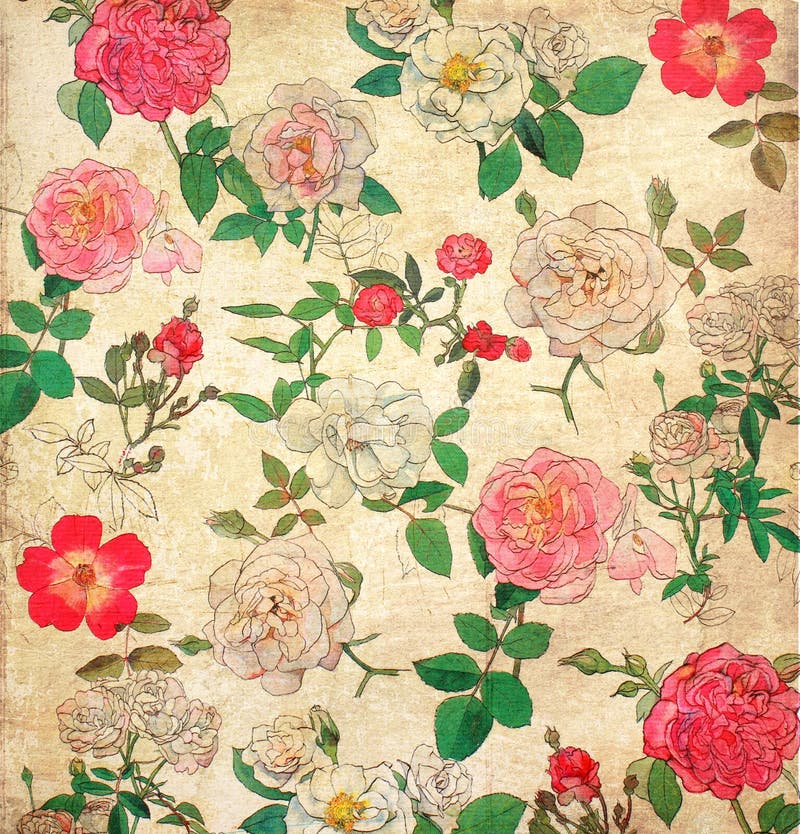 Papel pintado floral de la vendimia fotografía de archivo Papel pintado floral de la vendimia fotografía de archivo