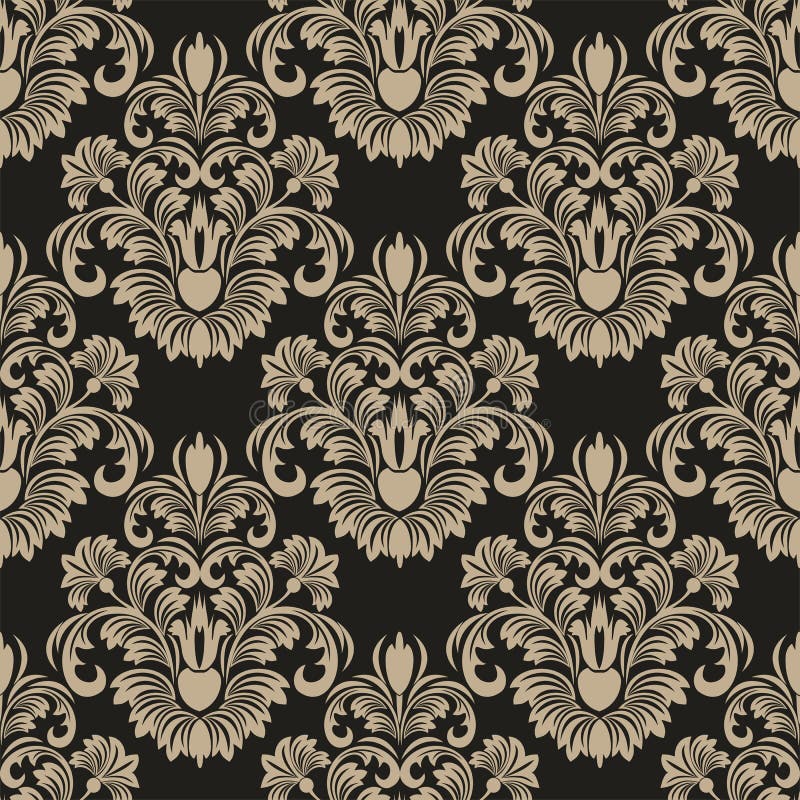 Papel pintado floral del damasco inconsútil para el diseño stock de ilustración Papel pintado floral del damasco inconsútil para el diseño stock de ilustración