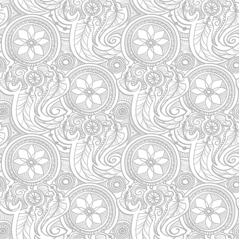 Papel pintado handdrawn del ornamento del modelo inconsútil indio de semitono del boho, ejemplo del vector libre illustration Papel pintado handdrawn del ornamento del modelo inconsútil indio de semitono del boho, ejemplo del vector libre illustration