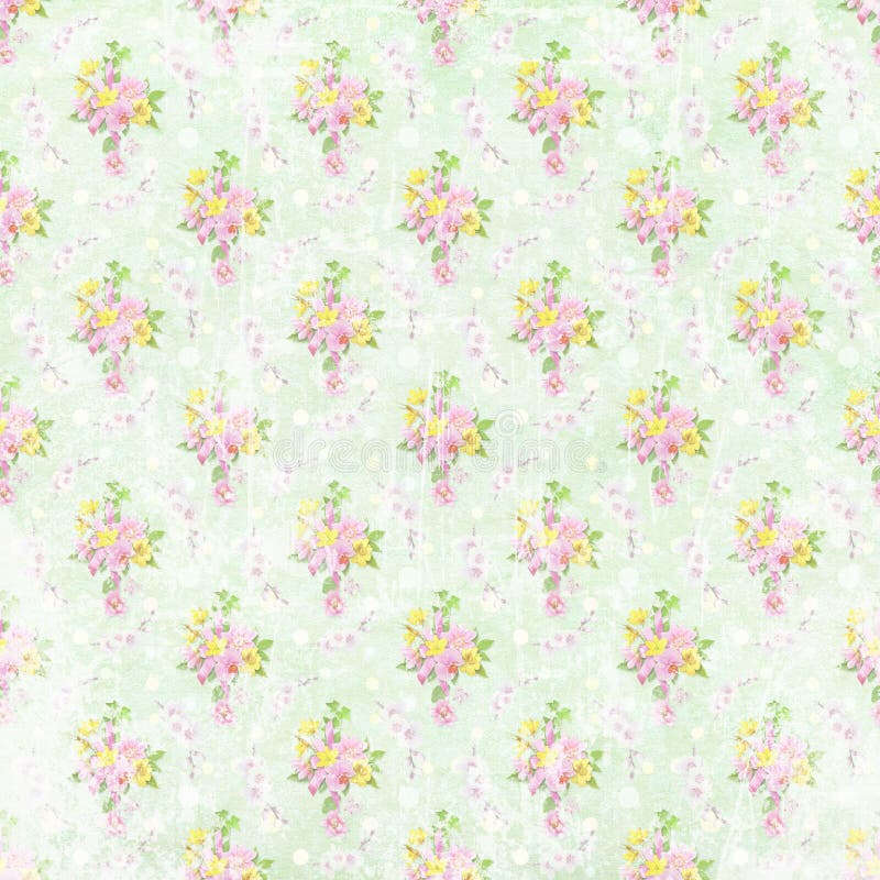 Papel pintado lamentable viejo de la flor ilustración del vector Papel pintado lamentable viejo de la flor ilustración del vector