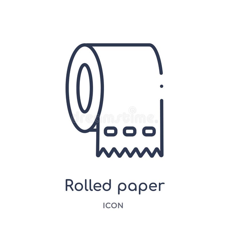 Papel rolado linear para o ícone do banheiro da coleção médica do esboço A linha fina rolou o papel para o ícone do banheiro isol ilustração royalty free Papel rolado linear para o ícone do banheiro da coleção médica do esboço A linha fina rolou o papel para o ícone do banheiro isol ilustração royalty free