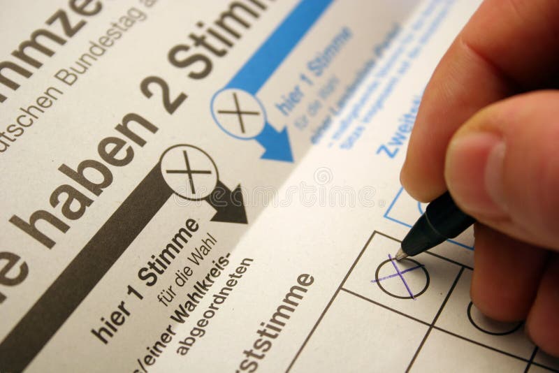 Ballot paper of the German Bundestagswahl 2009 (Bundestag elections). No party names visible, the first choice box must not be a specific party and can change regional and by time!. Ballot paper of the German Bundestagswahl 2009 (Bundestag elections). No party names visible, the first choice box must not be a specific party and can change regional and by time!