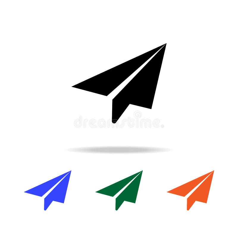 Paper Airplane Icon. Elements of Simple Web Icon in Multi Color ...
