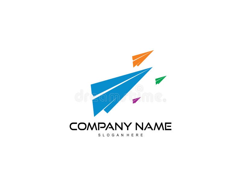 Paper Airplane Logo Design Vector Stock Vector - Illustration of icon ...