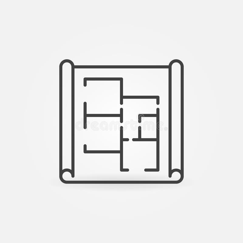 Paper with Apartment Plan linear vector concept icon vector illustration