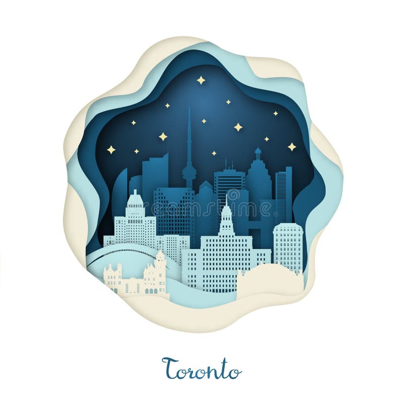 Paper art illustration of Toronto.