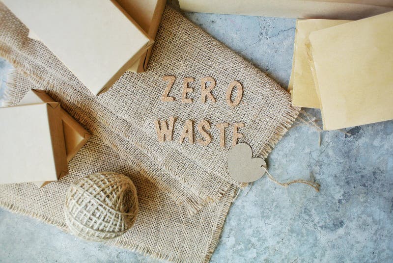 Paper bag,paper box. plastic bag with eco natural reusable. No plastic,Zero - Waste Plastic,Pollution and Environment royalty free stock images.