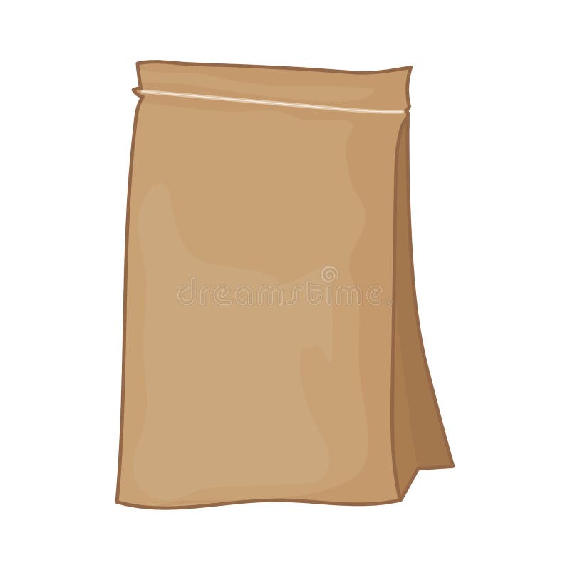 Paper Bag Cartoon Vector and Illustration, Hand Drawn Stock Vector -  Illustration of painting, blank: 166825447