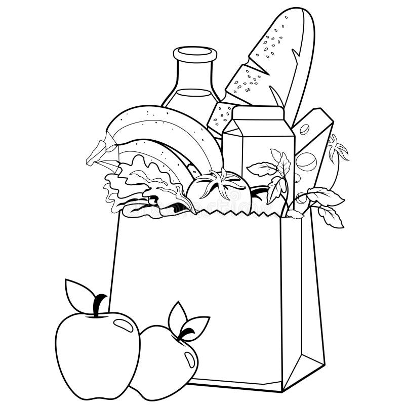 Grocery Bag Clipart Black And White | IUCN Water