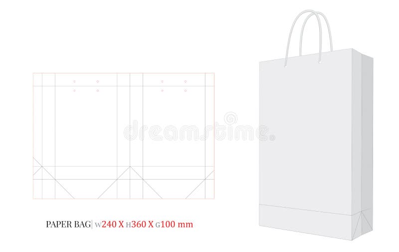 Paper Bag Illustration, Shopping Bag, 240 X 360 X 100 Stock Vector ...