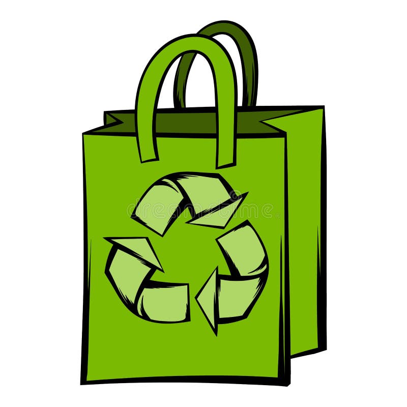 Paper Bag with Recycle Symbol Stock Illustration - Illustration of