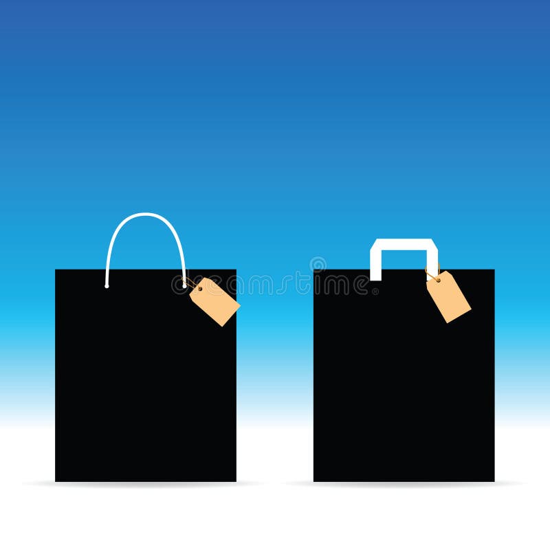 Paper Bag with Tag on it Illustration in Colorful Stock Vector