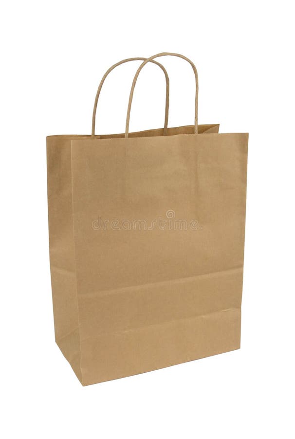 Paper Bag on a White Background. Package Isolate. Disposable Paper Bag