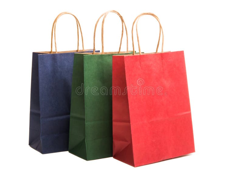 3d Red Shopping Bag Icon Isolated Stock Illustration - Illustration of ...