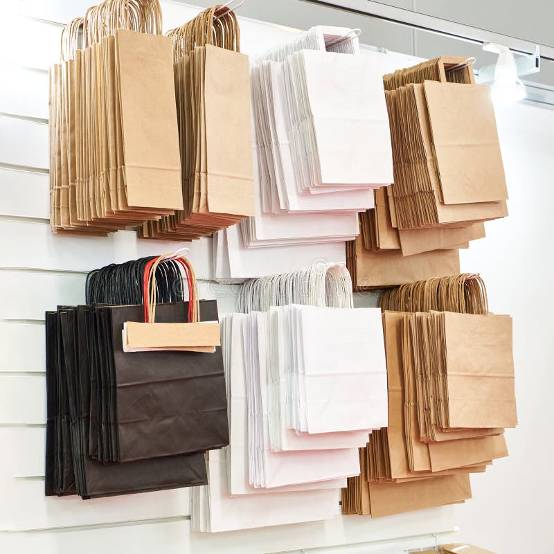 Paper Bags in Warehouse Store Stock Image Image of services, shop