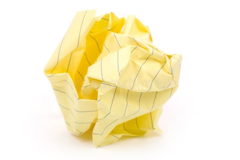 Paper ball with white background. Problem wrinkle stock images, royalty-free photos and pictures