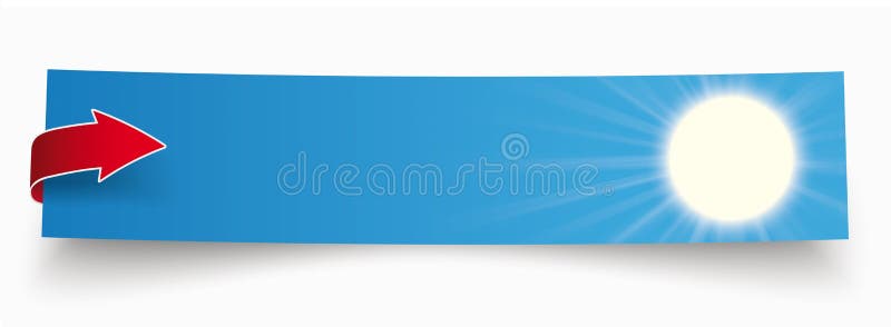 Paper Banner Red Arrow Blue Sky Sun Beam