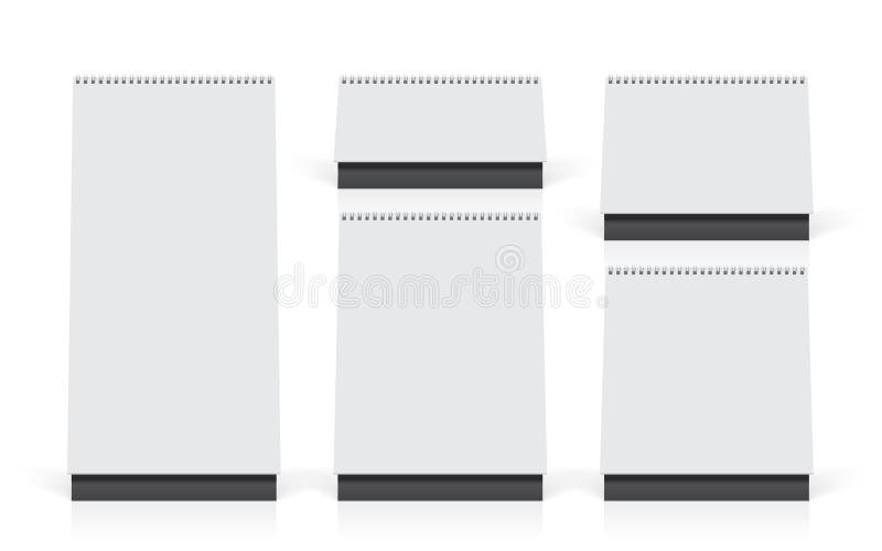 Paper Desk Spiral Calendar Mockup Vector Template Stock Vector