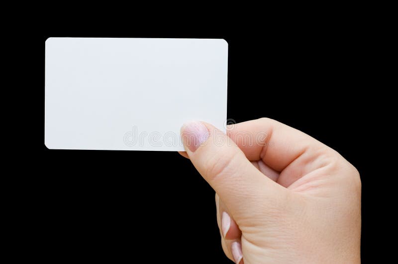 Paper card in woman hand