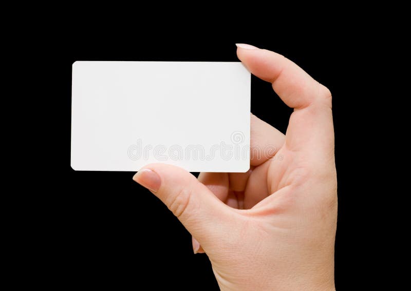 Paper card in woman hand