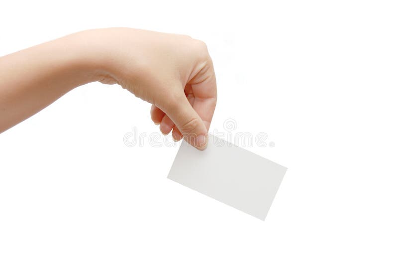 Paper card in woman hand i