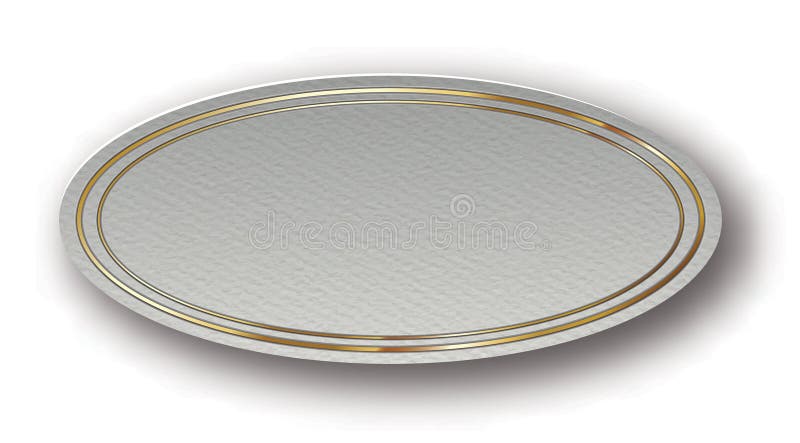 Paper Carved Badge Plate Blank Mockup Vector Chic Oval Cardboard Template vector illustration