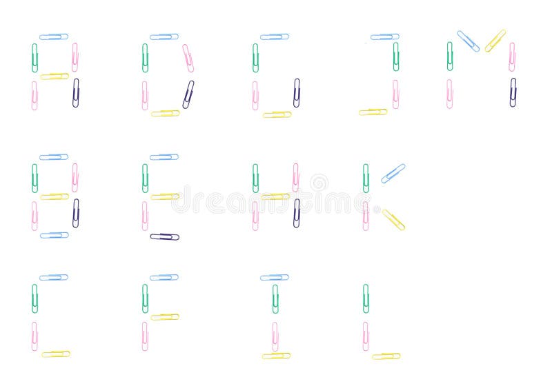 Paper clip font stock image. Image of letters, numbers 22930783
