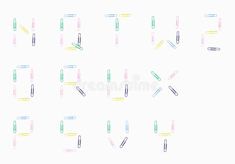 Paper clip font stock illustration. Illustration of distressed 22930817