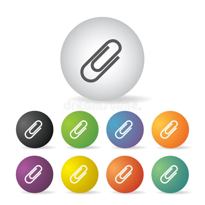 Paper clip icon set stock vector. Illustration of card 89764669