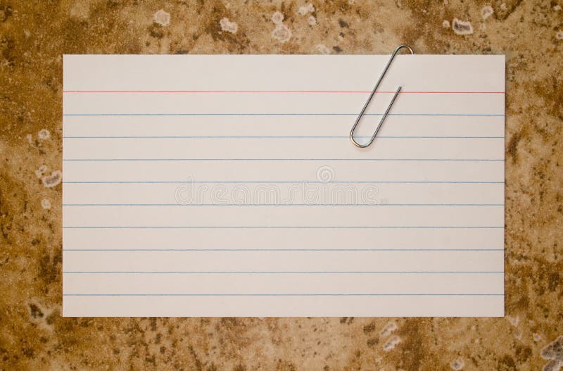 Paper clipped note card stock photo. Image of sheet, write 6552904