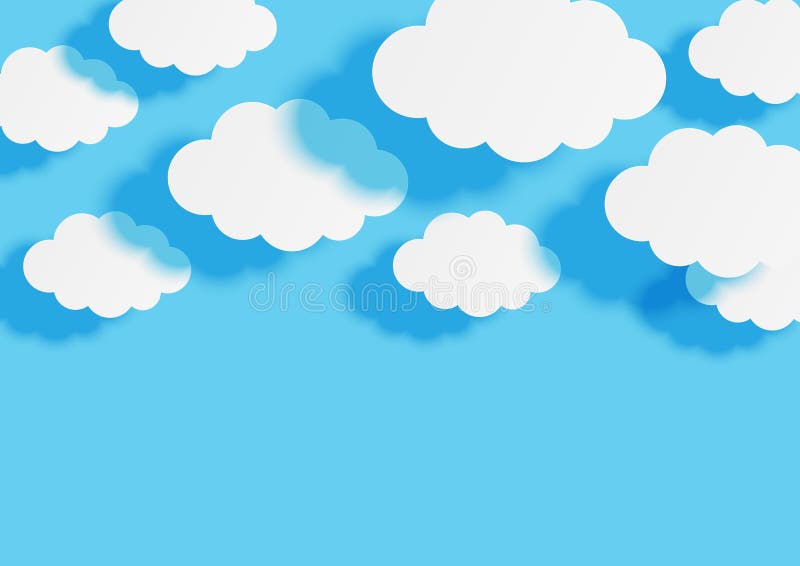 Paper Clouds on Blue Sky Background for Your Design Stock Vector -  Illustration of abstract, atmosphere: 155498331