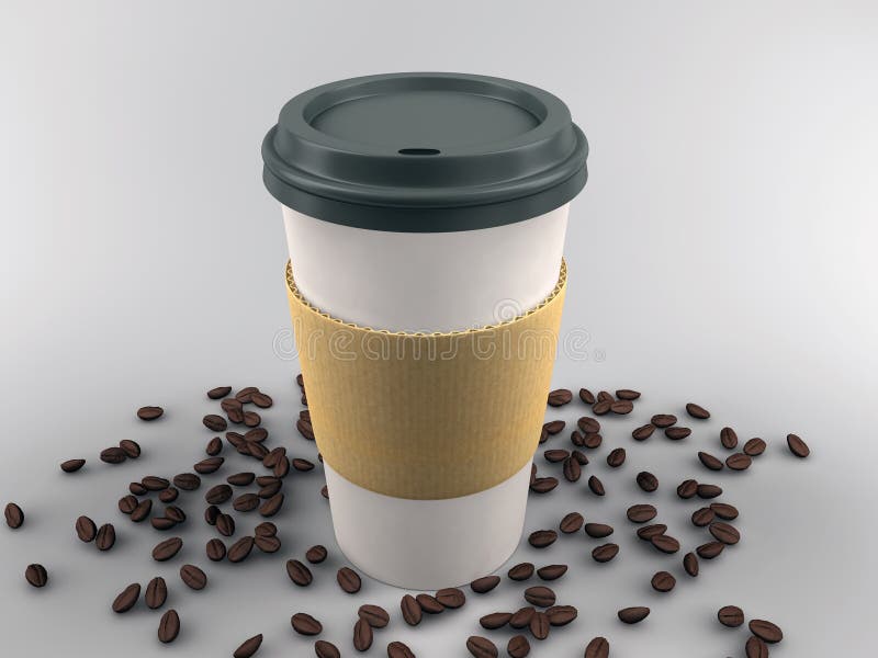 Paper Coffee Cup With Beans