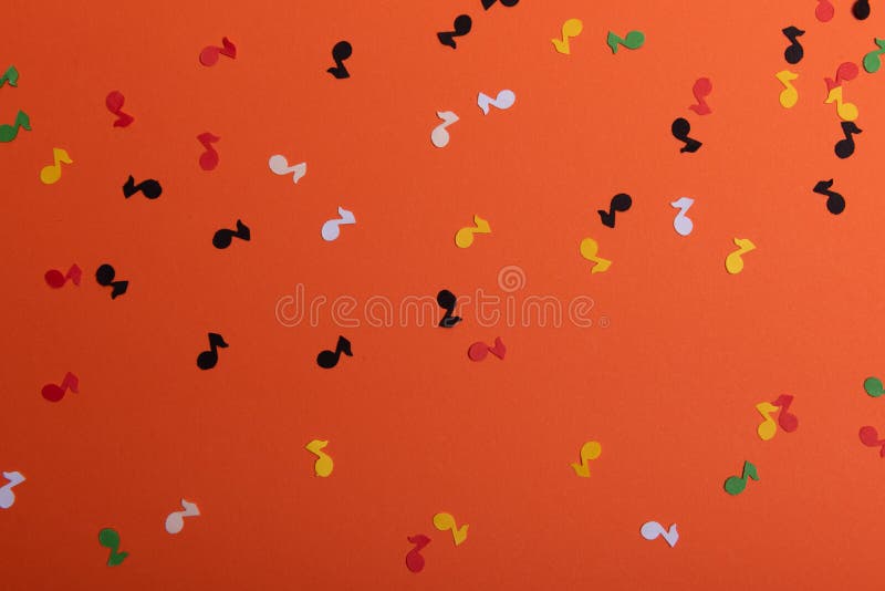 Paper colorful music notes background. View above. Colorful musical notes stock images, royalty-free photos and pictures