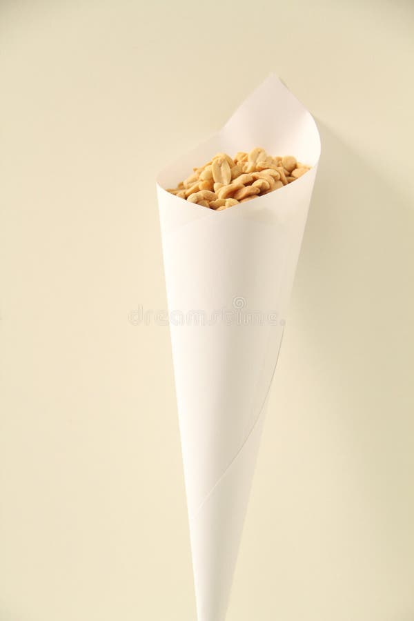 Paper Cone with Salted Peanut Isolated White Background Sao Paulo ...