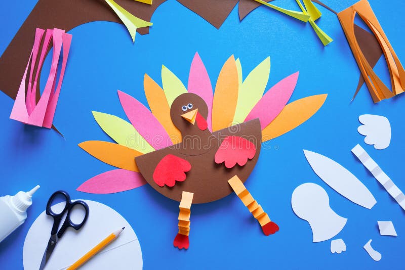 Paper craft for kids. DIY Turkey made for thanksgiving day.